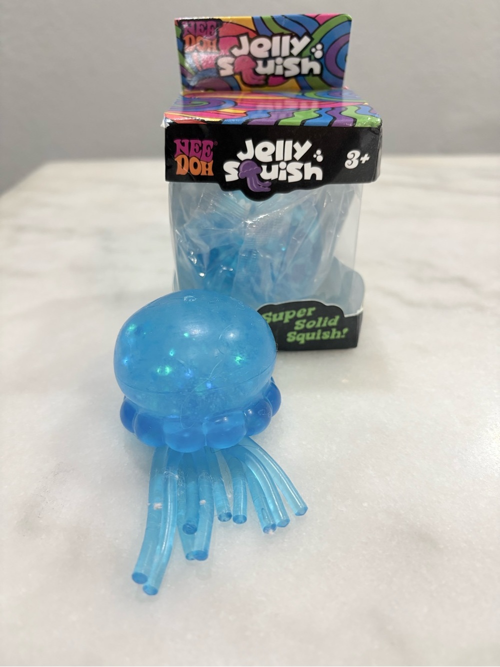 Nee Doh Jelly Squish Blue Jellyfish Sensory Squishy Toy